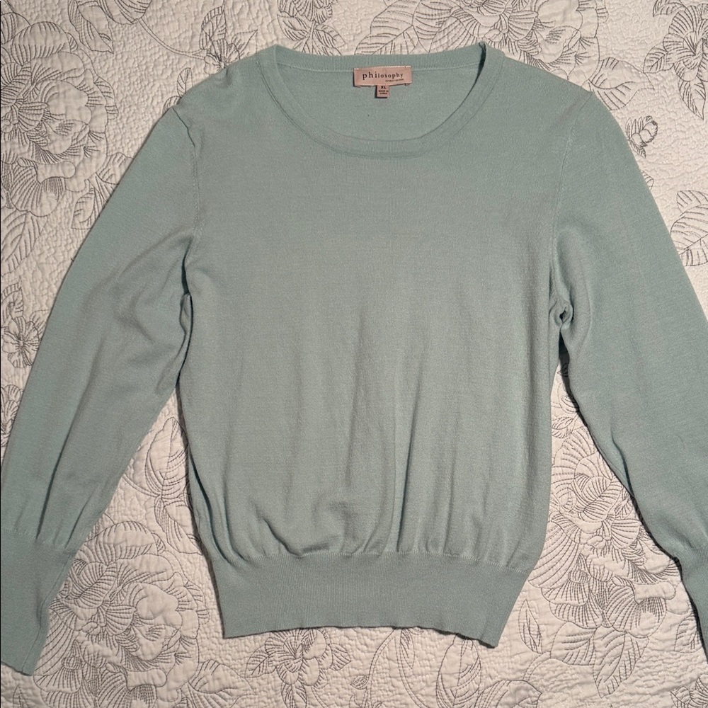 Philosophy Soft Green Crew Neck Sweater